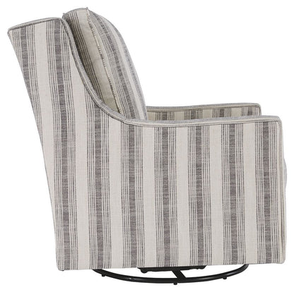 Kambria - Swivel Glider Accent Chair - Ivory / Black by Ashley – view 4