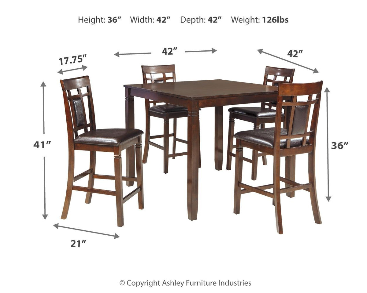Bennox - DRM Counter Table Set (Set of 5) - Brown by Ashley – view 4