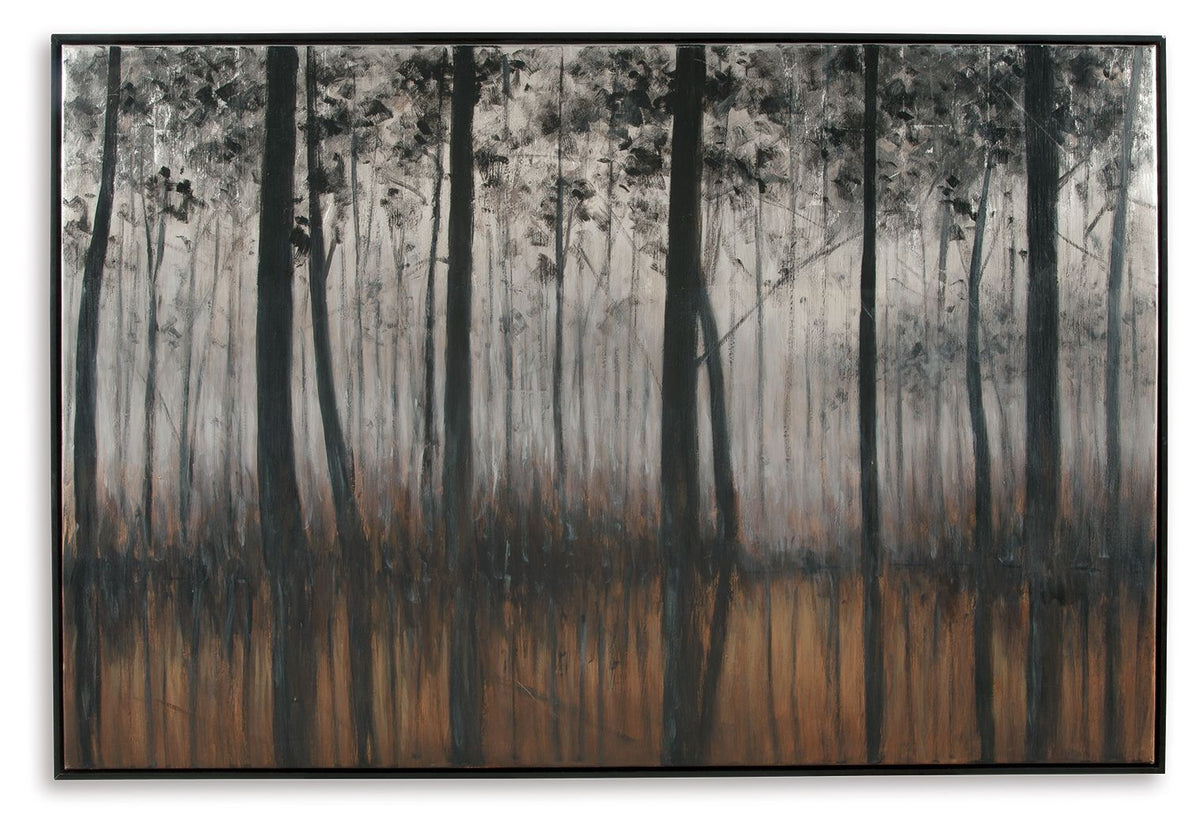 Philyra - Wall Art - Black / Orange / Silver by Ashley – Wall Decor