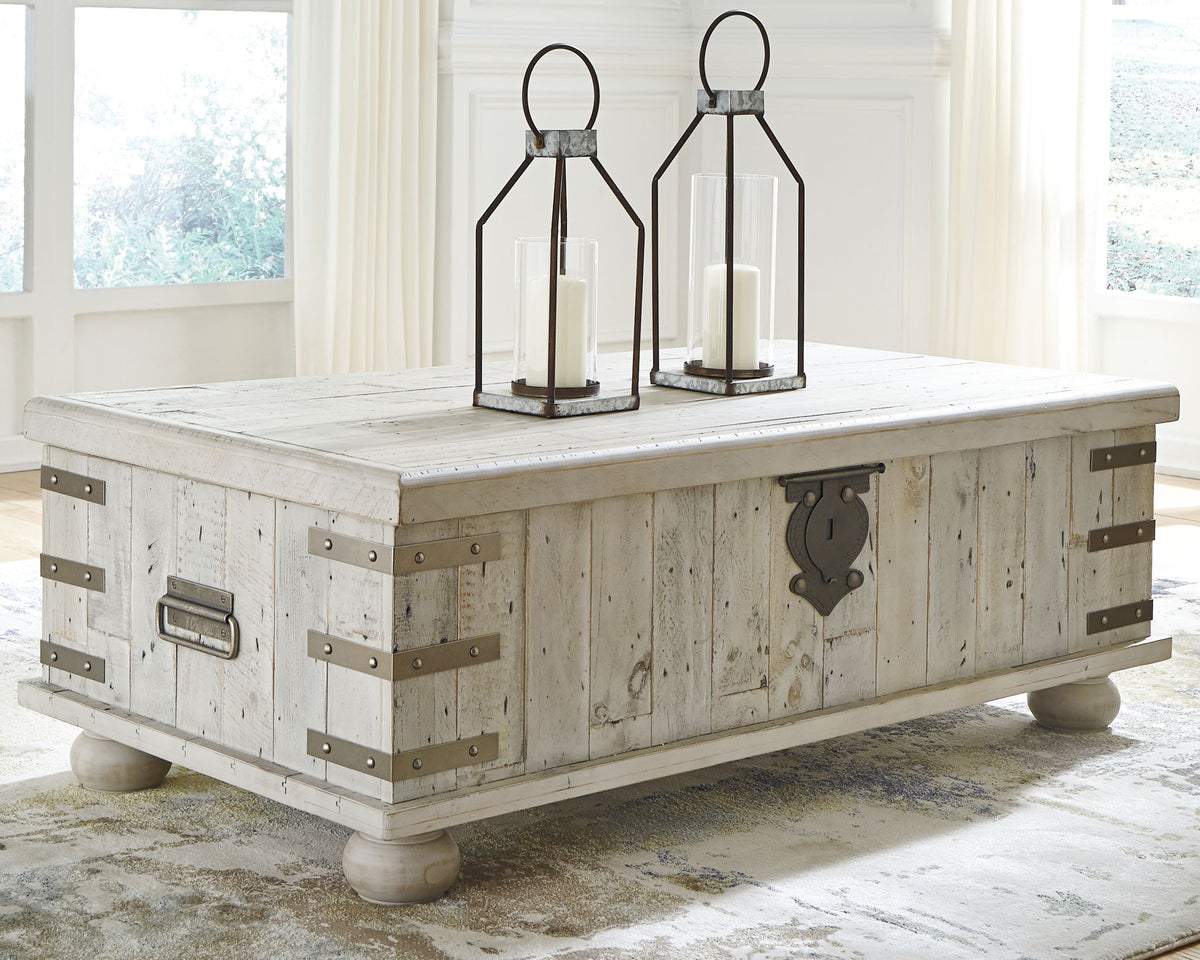 Carynhurst - Lift Top Cocktail Table - White Wash Gray by Ashley – view 4