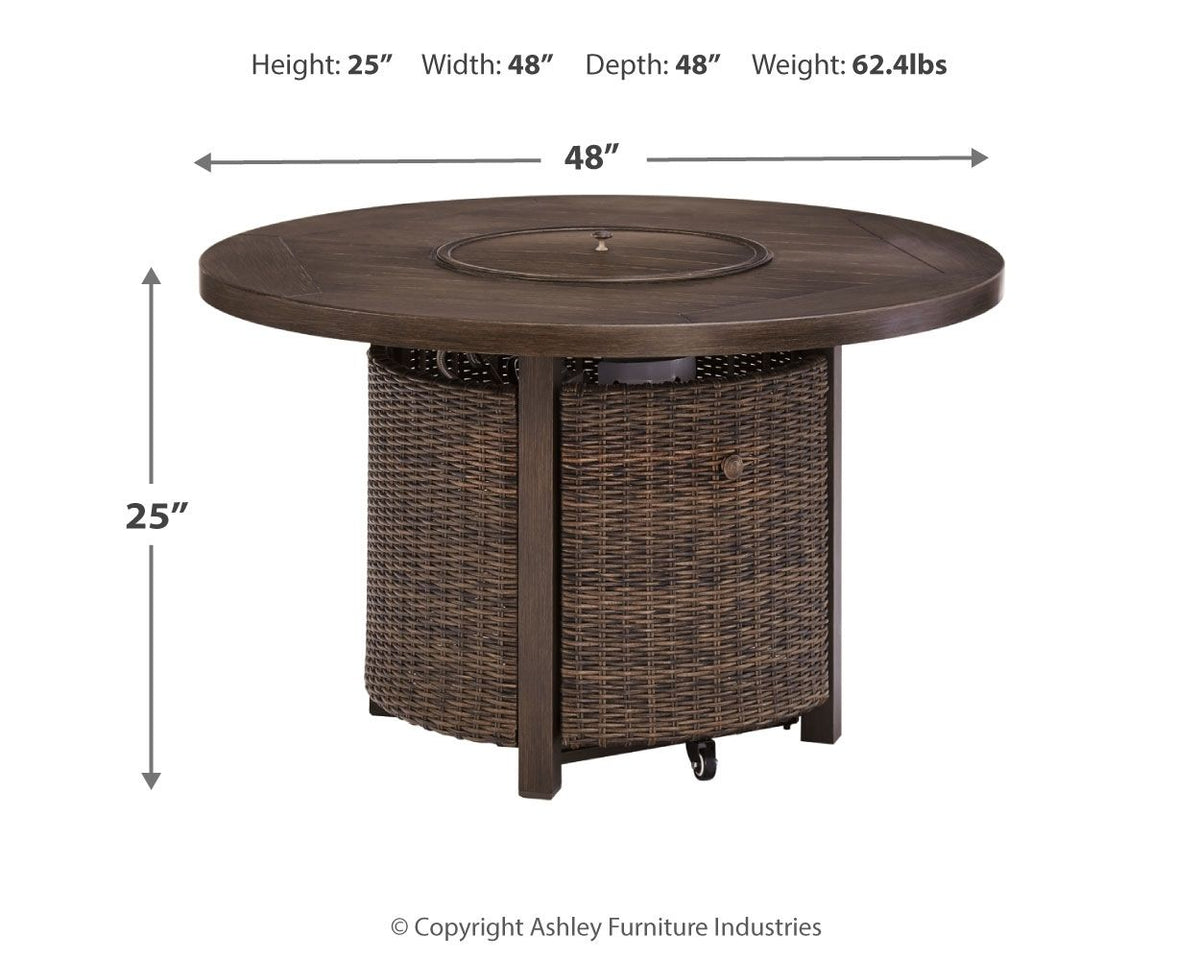 Paradise Trail - Round Fire Pit Table - Medium Brown by Ashley – view 4