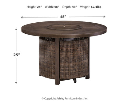 Paradise Trail - Round Fire Pit Table - Medium Brown by Ashley – view 4