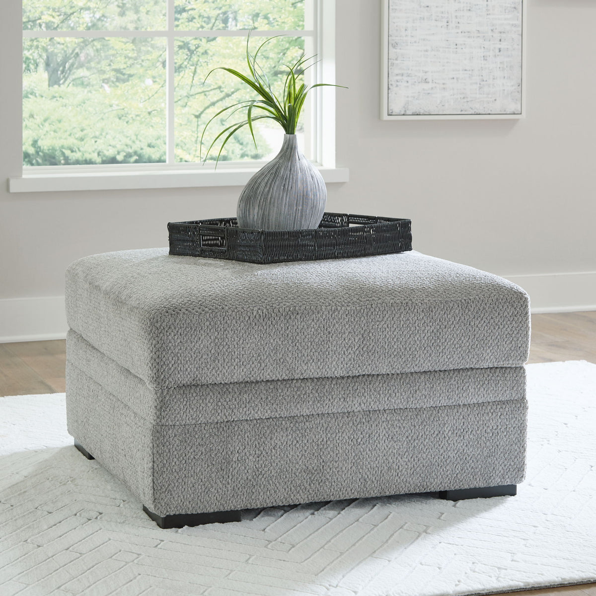 Casselbury - Ottoman With Storage - Cement by Ashley – view 3
