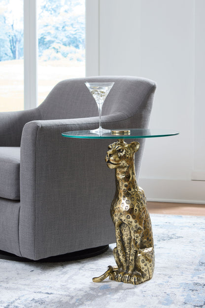 Vallain - Accent Table - Antique Gold Finish by Ashley – view 4