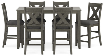 Caitbrook - Rect Drm Counter Table Set (Set of 7) - Gray by Ashley – view 3