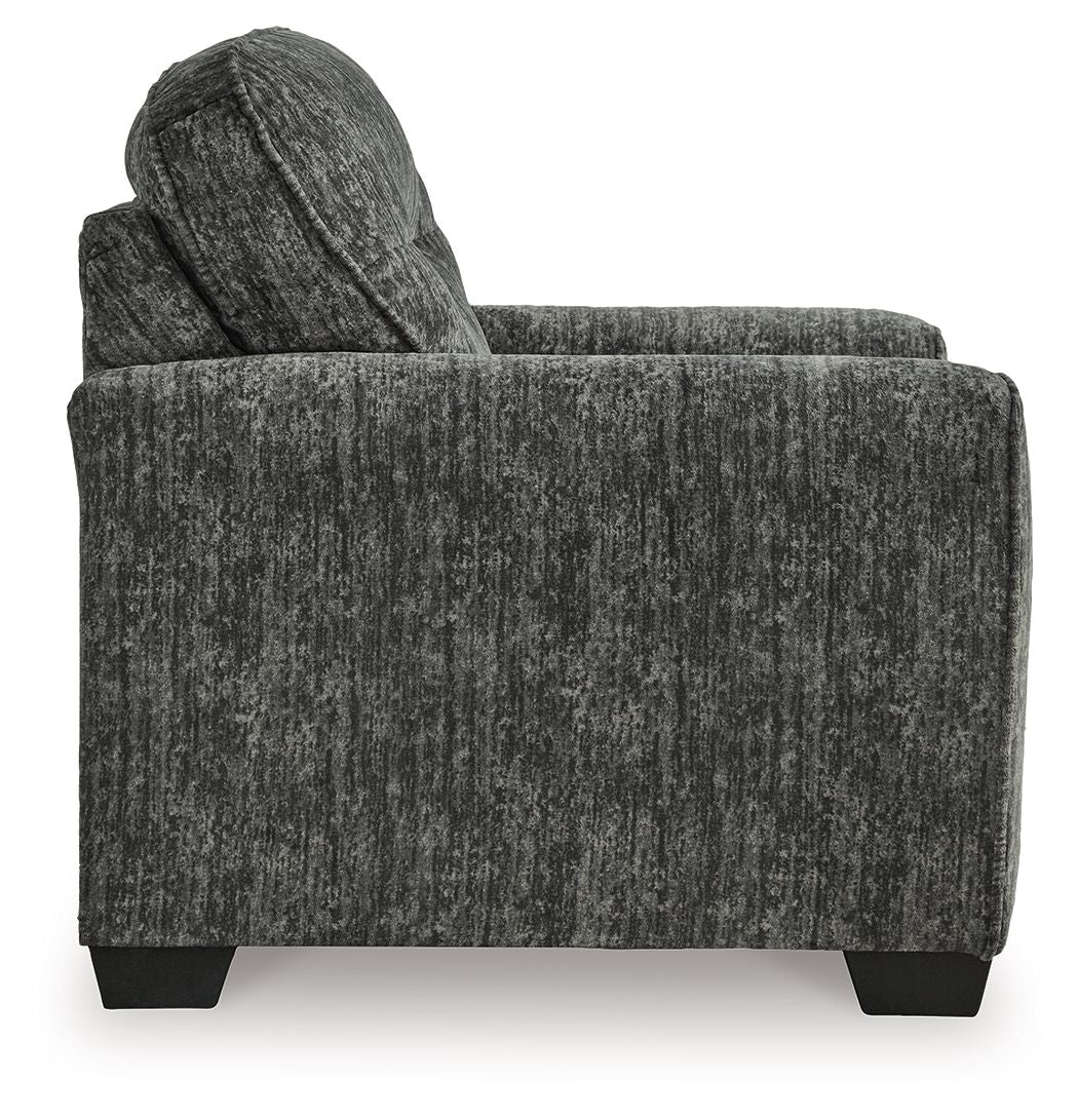 Lonoke - 2 Pc. - Chair And A Half, Ottoman - Gunmetal by Ashley – view 4