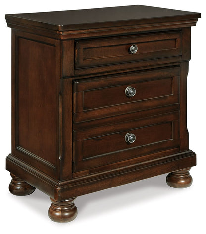Porter - Two Drawer Night Stand - Dark Brown by Ashley – Accent Nightstands