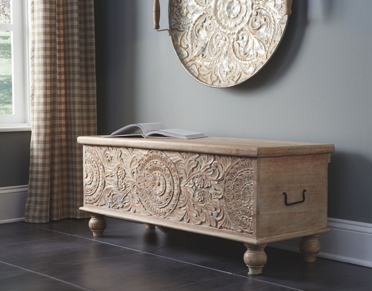 Fossil Ridge - Storage Bench - Beige by Ashley – view 3