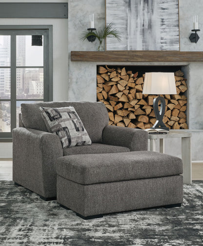 Gardiner - 2 Pc. - Chair And A Half, Ottoman - Pewter by Ashley – Stationary Chair & Ottoman