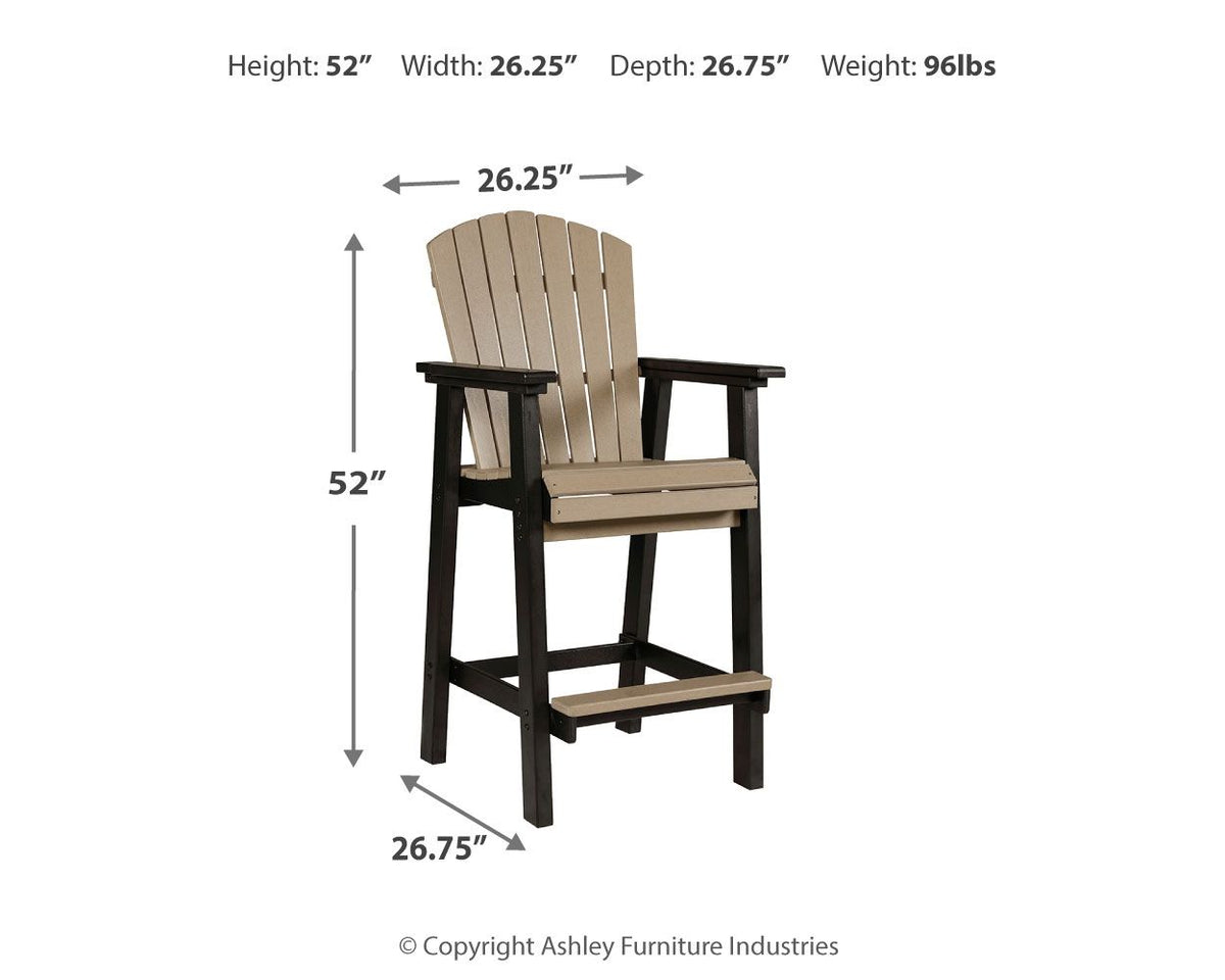 Fairen Trail - Tall Barstool (Set of 2) - Black / Driftwood by Ashley – view 4