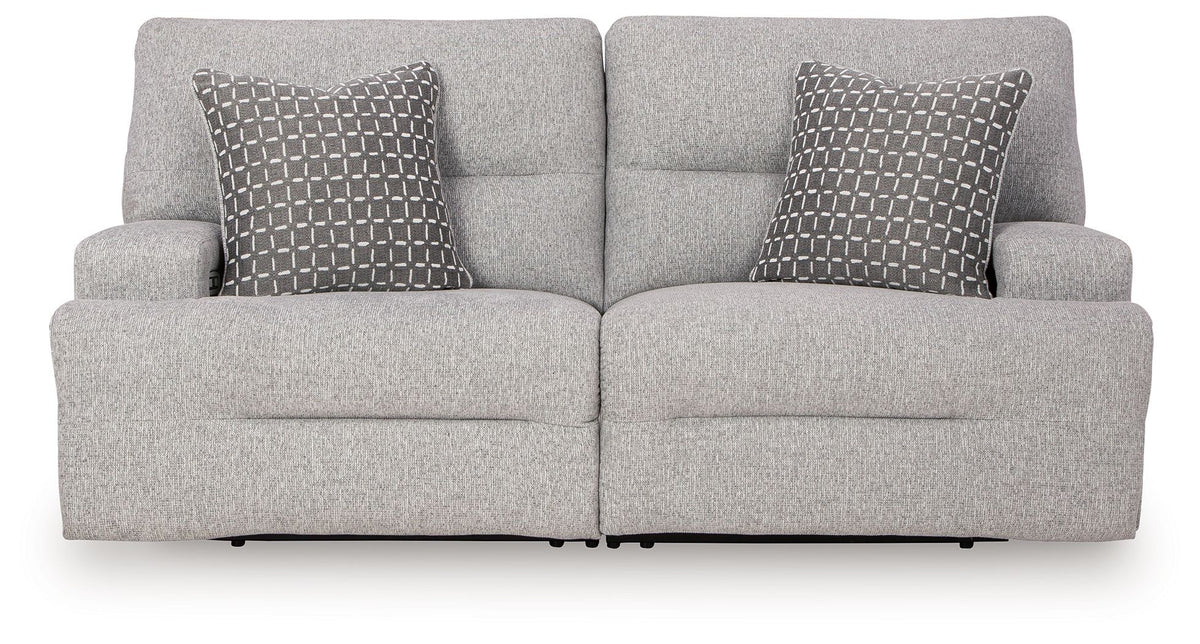 Acklen Place - 2-Piece Power Reclining Sectional Loveseat - Pewter by Ashley – Reclining Sectionals