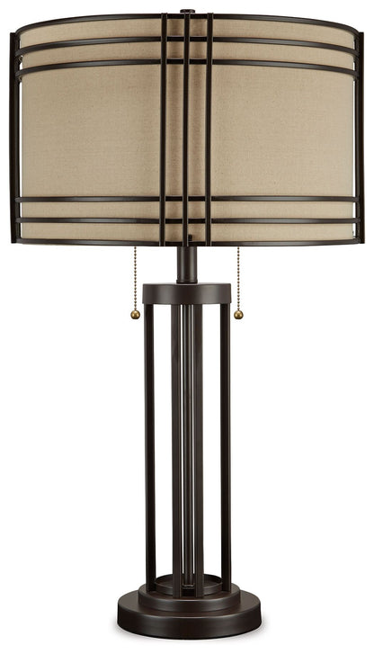 Hanswell - Metal Table Lamp  - Dark Brown by Ashley – Table Lamps