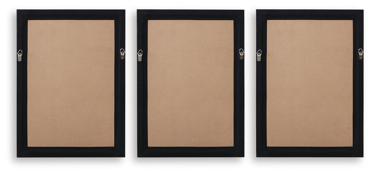 Janisburg - Wall Art Set (Set of 3) - Black / White / Brown by Ashley – view 4