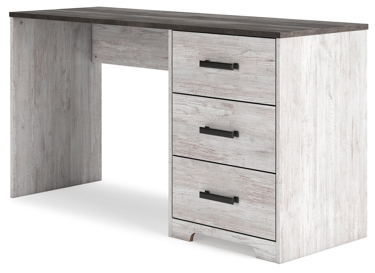 Shawburn - Home Office Desk - White / Dark Charcoal Gray by Ashley – view 4