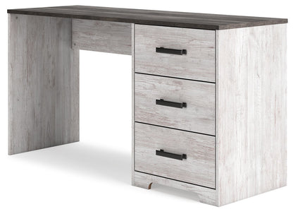 Shawburn - Home Office Desk - White / Dark Charcoal Gray by Ashley – view 4
