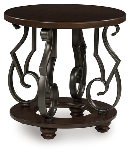 Frallyn - Round End Table - Dark Brown by Ashley – End Tables