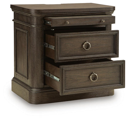 Wickenger - Two Drawer Night Stand - Dark Brown by Ashley – view 3