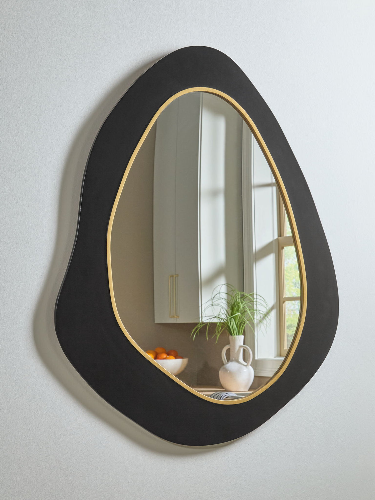 Kierlock - Accent Mirror - Black / Gold Finish by Ashley – view 4