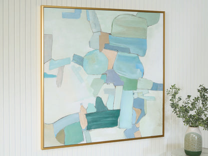 Wynburn - Wall Art - White / Blue / Green by Ashley – view 3