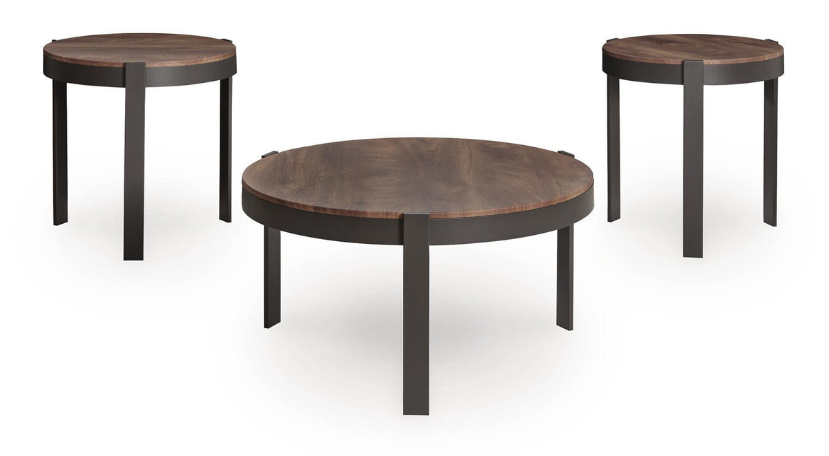 Horizon Hills - Occasional Table Set (Set of 3) - Brown / Black by Ashley – view 3
