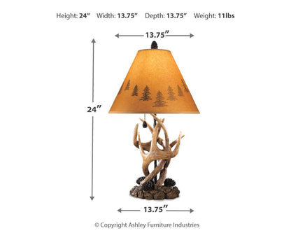 Derek - Poly Table Lamp (Set of 2) - Brown by Ashley – view 4