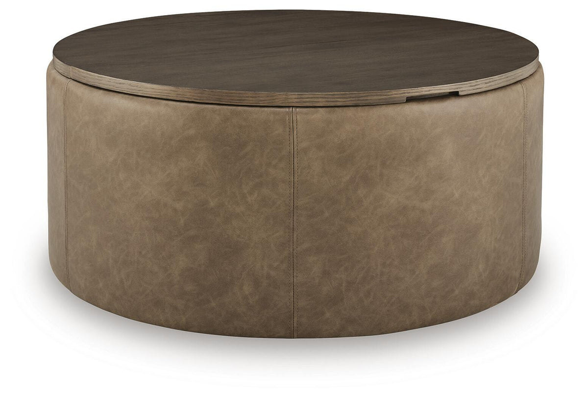 Bethanstone - Storage Ottoman - Warm Brown by Ashley – Storage Ottomans