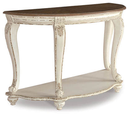Realyn - Sofa Table - White / Brown by Ashley – Sofa Tables