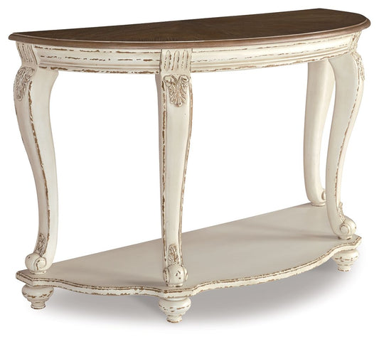 Realyn - Sofa Table - White / Brown by Ashley – Sofa Tables