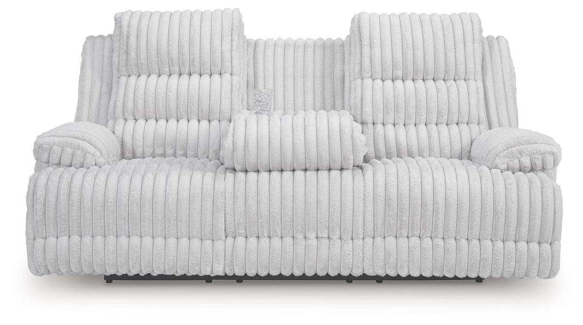 Rhines Falls - Reclining Power Sofa With Drop Down Table - Alloy by Ashley – view 4