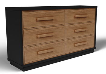 Kozmour - Six Drawer Dresser - Black / Brown by Ashley – Dressers