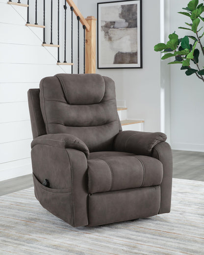Snowfield - Power Lift Recliner - Gunmetal by Ashley – view 4