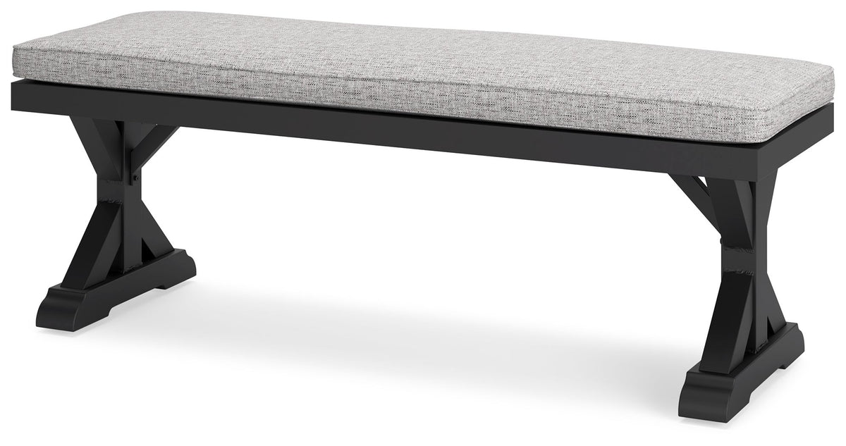 Beachcroft - Bench With Cushion - Black / Light Gray by Ashley – view 4