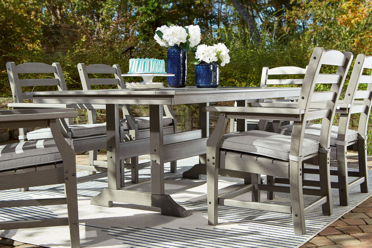 Visola - 7 Pc. - Dining Set with 6 Chairs - Gray by Ashley – 7 Piece Outdoor Sets