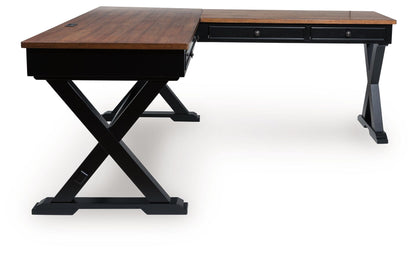 Wildenauer - Home Office Desk And Return - Brown / Black by Ashley – view 4