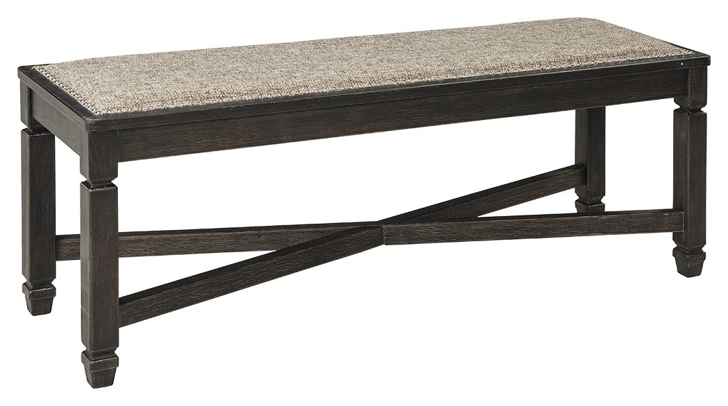 Tyler Creek - Upholstered Bench - Black / Grayish Brown by Ashley – Upholstered Benches