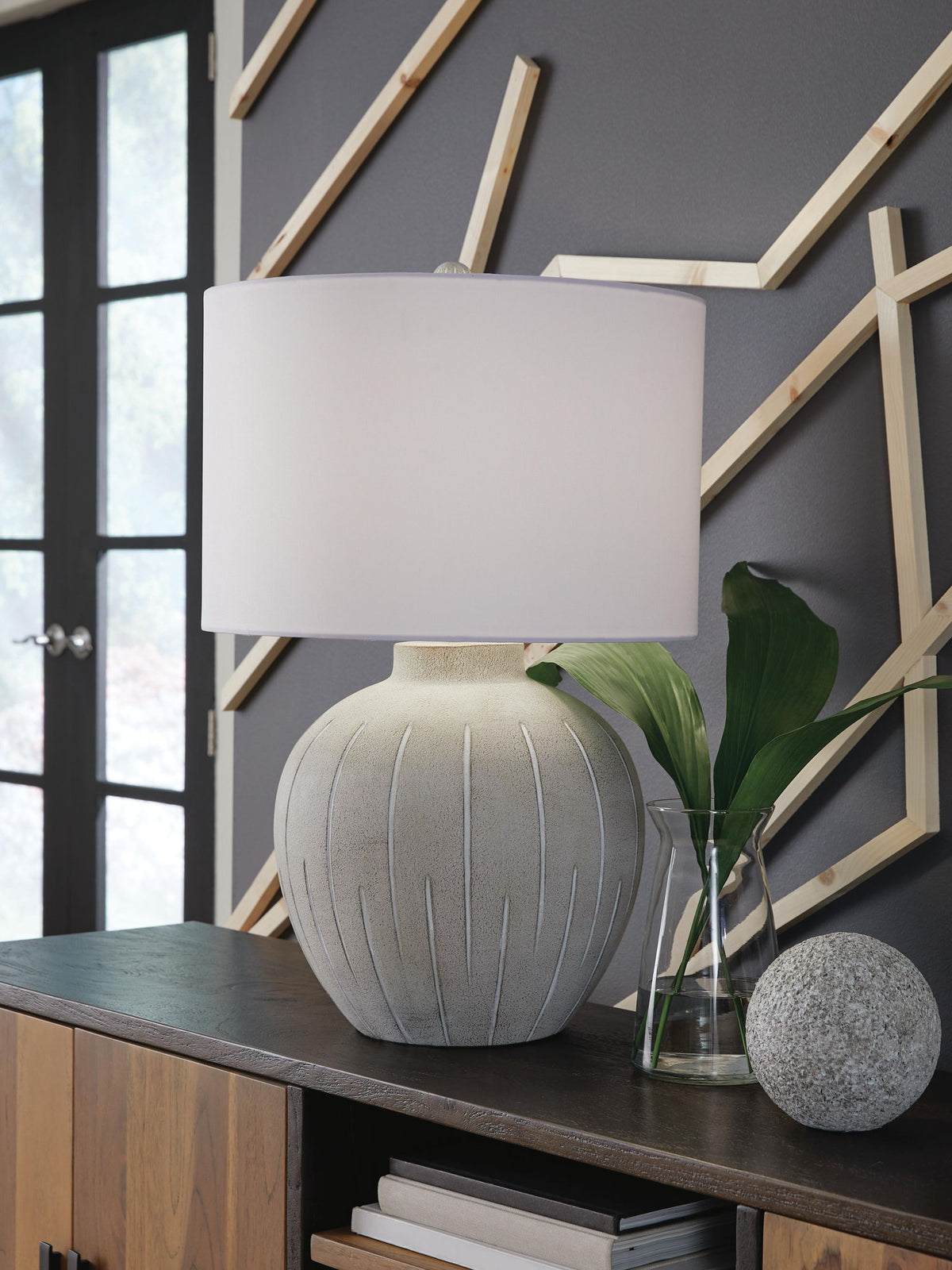 Calbert - Poly Table Lamp - Warm Gray by Ashley – view 4