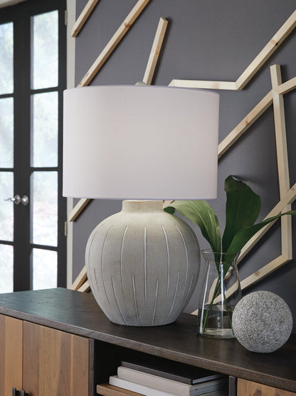 Calbert - Poly Table Lamp - Warm Gray by Ashley – view 4