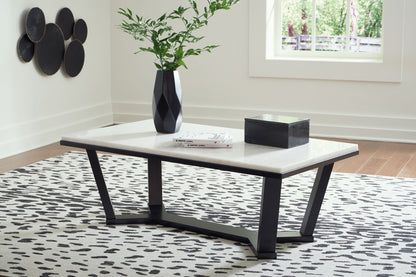 Fostead - Rectangular Cocktail Table - White / Espresso by Ashley – view 4