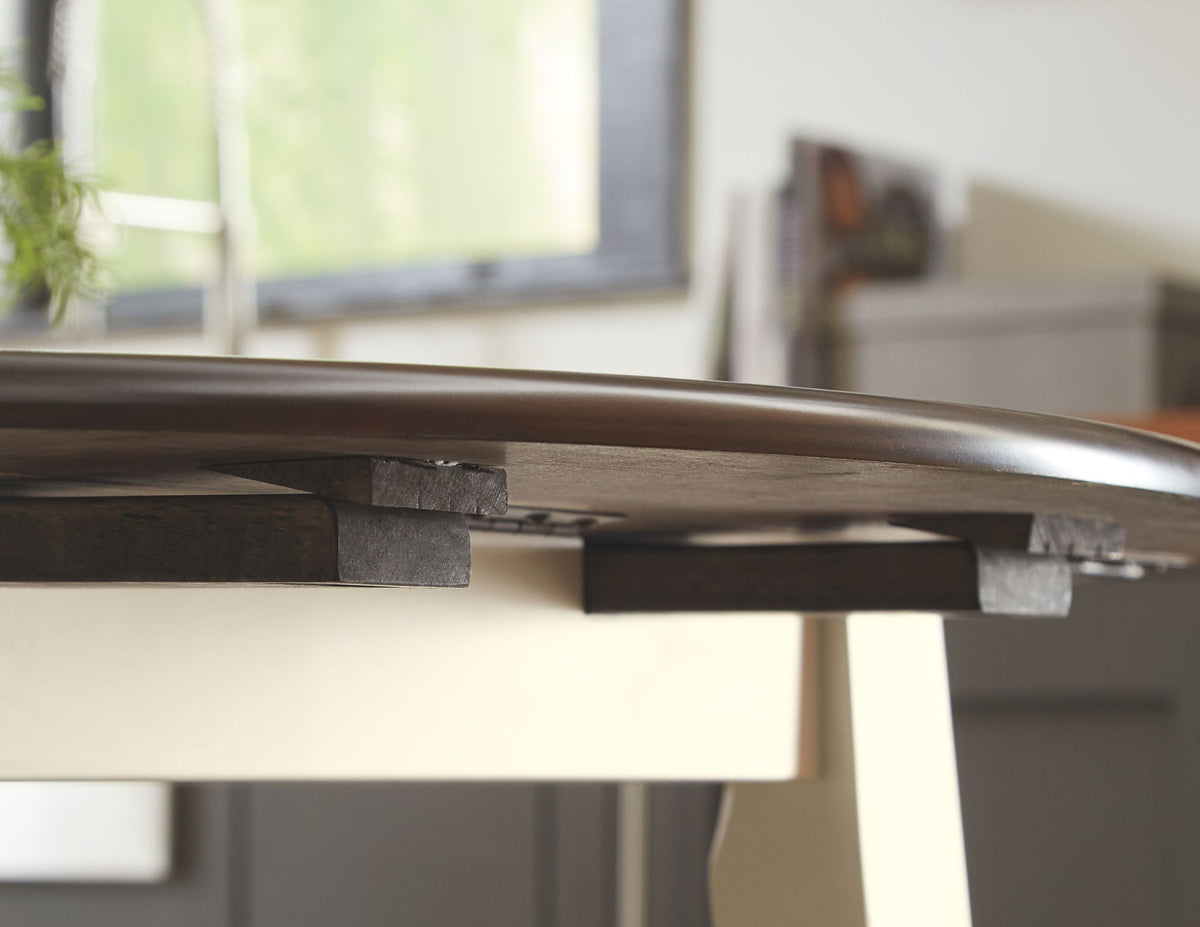 Woodanville - Round DRM Drop Leaf Table - Cream / Brown by Ashley – view 4