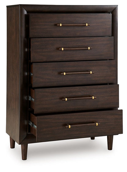 Dantenton - Five Drawer Chest - Merlot – view 4