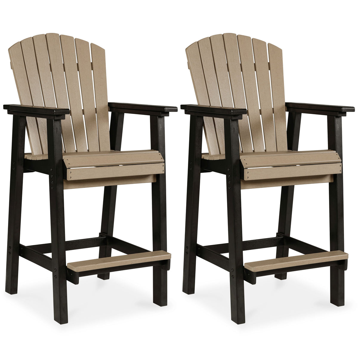 Fairen Trail - Tall Barstool (Set of 2) - Black / Driftwood by Ashley – Chair Sets