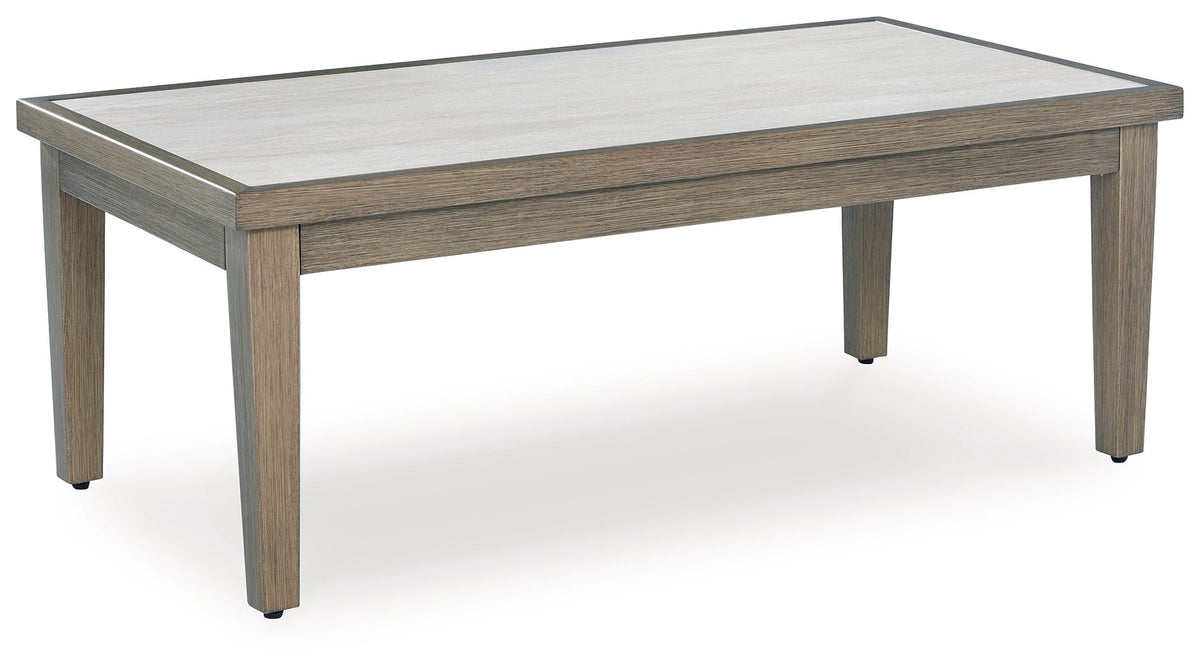 Rainier Ranch - Rectangular Cocktail Table - Brown / Beige by Ashley – Coffee Tables