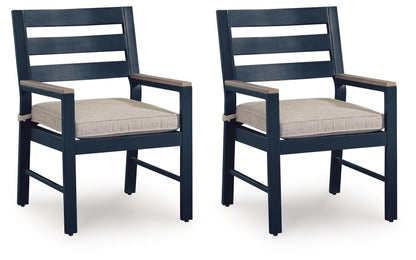 East Beach - Arm Chair With Cushion (Set of 2) - Blue by Ashley – Chair Sets