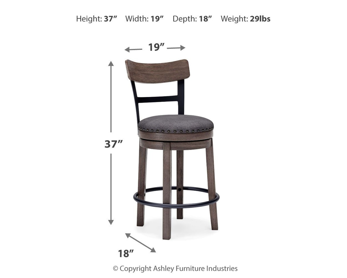 Caitbrook - UPH Swivel Barstool - Gray by Ashley – view 4