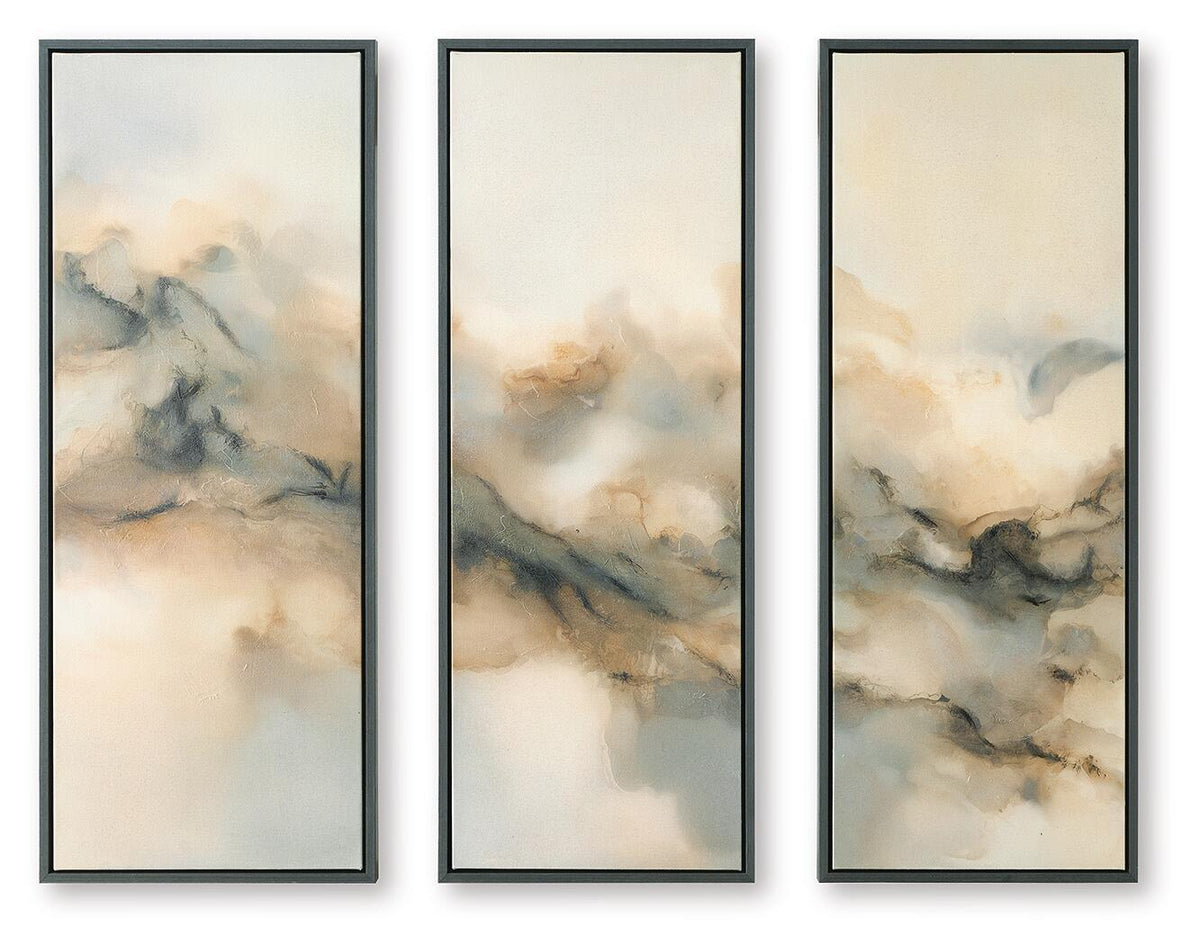Larrondale - Wall Art Set (Set of 3) - Black / Gray / Brown by Ashley – Canvas Art Sets