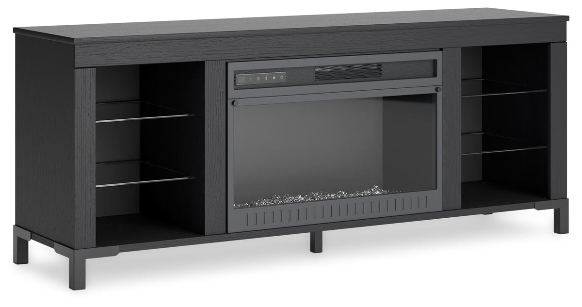 Cayberry - TV Stand With Fireplace - Black by Ashley – Fireplace TV Stands