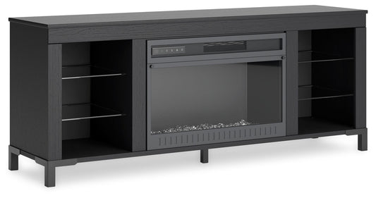 Cayberry - TV Stand With Fireplace - Black by Ashley – Fireplace TV Stands
