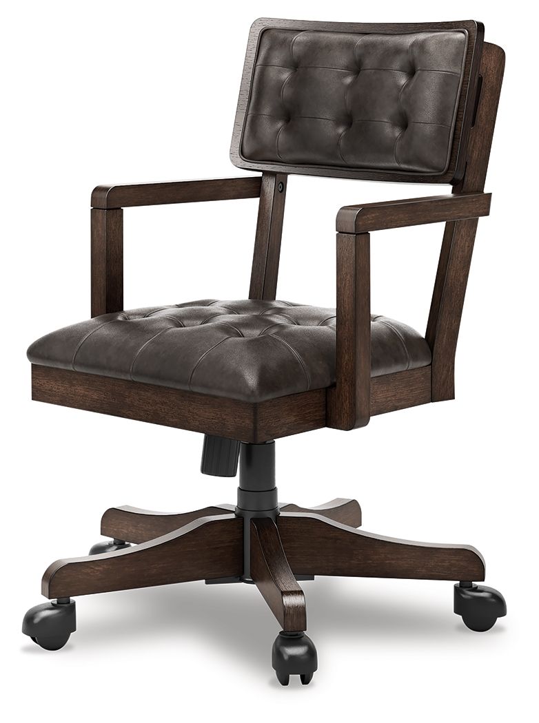 Breckington - Home Office Desk Chair - Dark Brown by Ashley – view 4