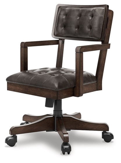 Breckington - Home Office Desk Chair - Dark Brown by Ashley – view 4