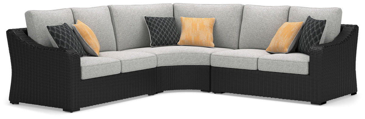 Beachcroft - 3-Piece Outdoor Sectional - Black by Ashley – Stationary Sectionals